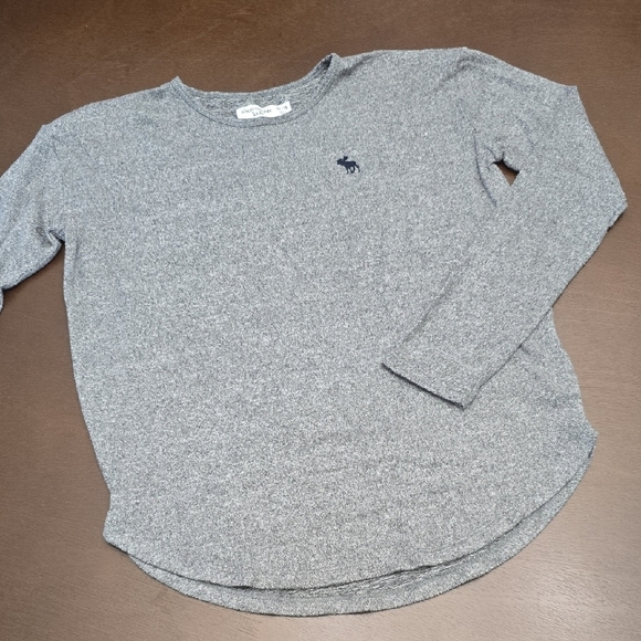 ABERCROMBIE Kids 13/14 Heather Gray Knit Top Long Sleeve - Picture 1 of 5